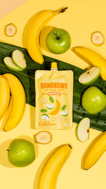 OwoLovo Mus Tropikalny Bananowo Jabłko Banan Dla Dzieci 200g