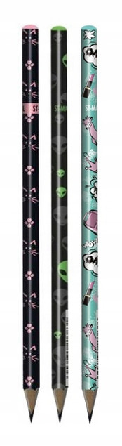 Ołówek Szkolny Trójkątny HB St.Right MIX x3