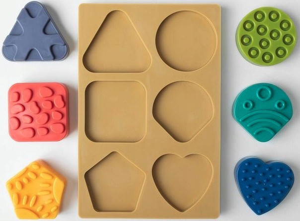 Hencz Mom's Sensoryczne Puzzle KSZTAŁTY kolorowe sensorky POLSKA ZABAWKA
