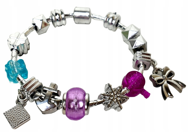 Kreatywny Zestaw do Robienia Bransoletek Charms DIY dla Dziewczynek 18 Elementów