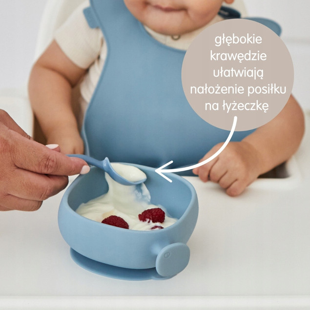 B.Box Miseczka Silikonowa Beżowa z Przyssawką i Pokrywką 6m+