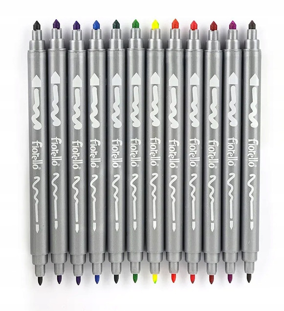 Pisaki Bimarker Dwustronne 12 Kolorów Fiorello GR-F816