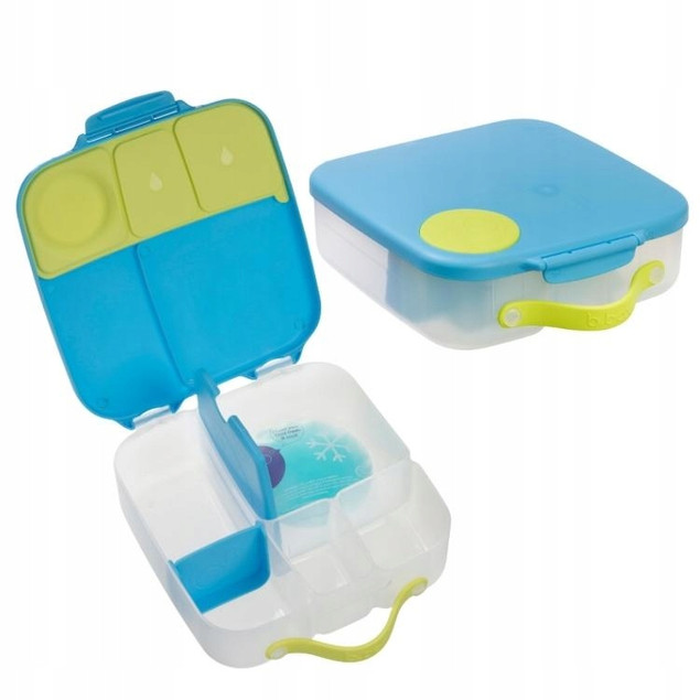 Lunchbox, śniadaniówka do szkoły, pracy, przegródki, wkład chłodzący, 2l, Ocean Breeze, b.box
