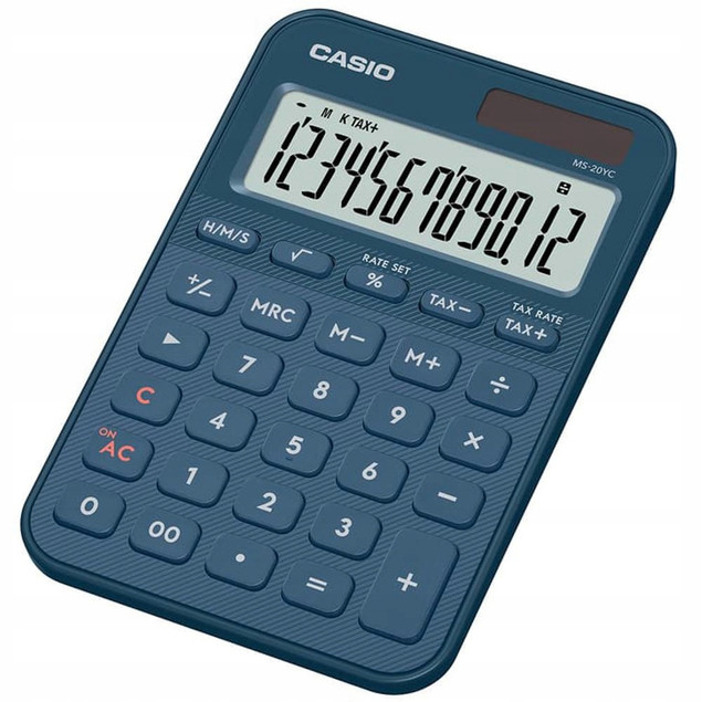 Kalkulator biurowy CASIO MS-20YC Granatowy 12 cyfr