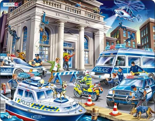 Układanka Larsen Policja 43 elementy | Puzzle Ramkowe dla Dzieci 5+