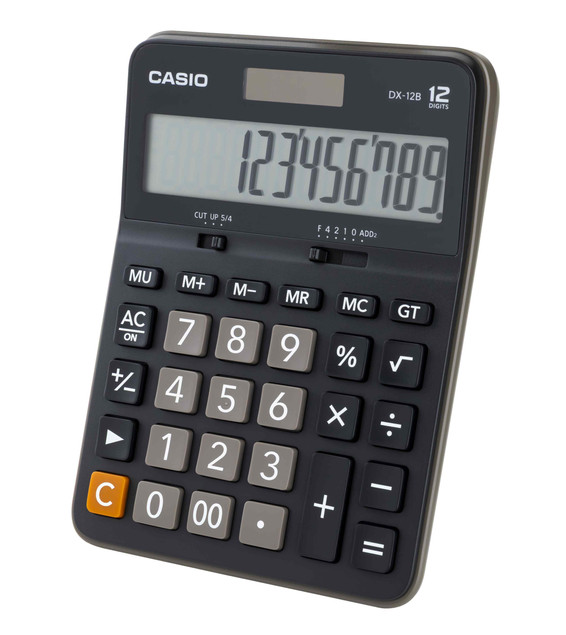 Kalkulator biurowy CASIO 12-cyfrowy czarny bateryjny i słoneczny