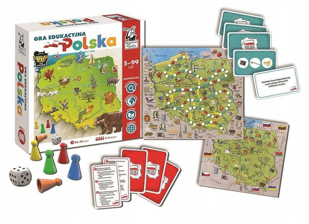 Gra Edukacyjna POLSKA Rodzinna Wyścig Po Polsce 5+ Kapitan Nauka