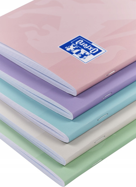 Zeszyt Oxford Touch Pastel A5 kratka z marginesem 5 szt.