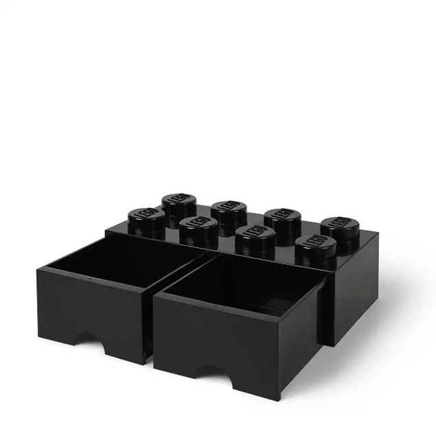 Pojemnik LEGO Duża Szuflada Klocek 8 Czarny – Organizer do Pokoju