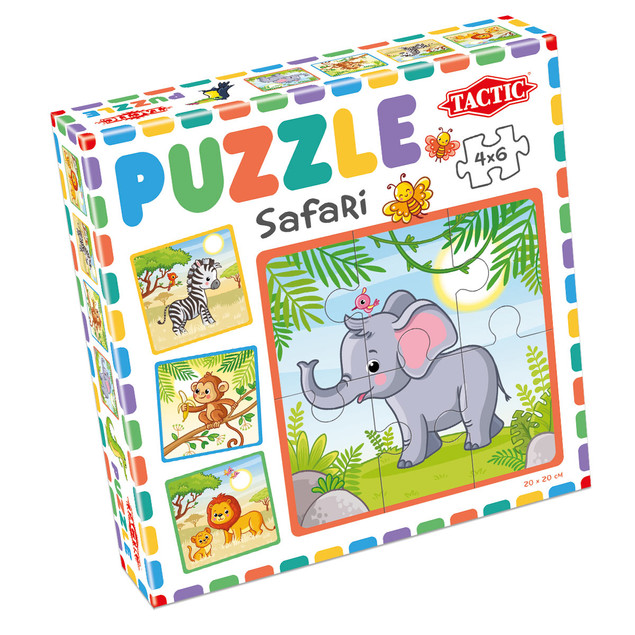 MOJE PIERWSZE PUZZLE SAFARI Tactic 6 El. dla Dzieci 2+