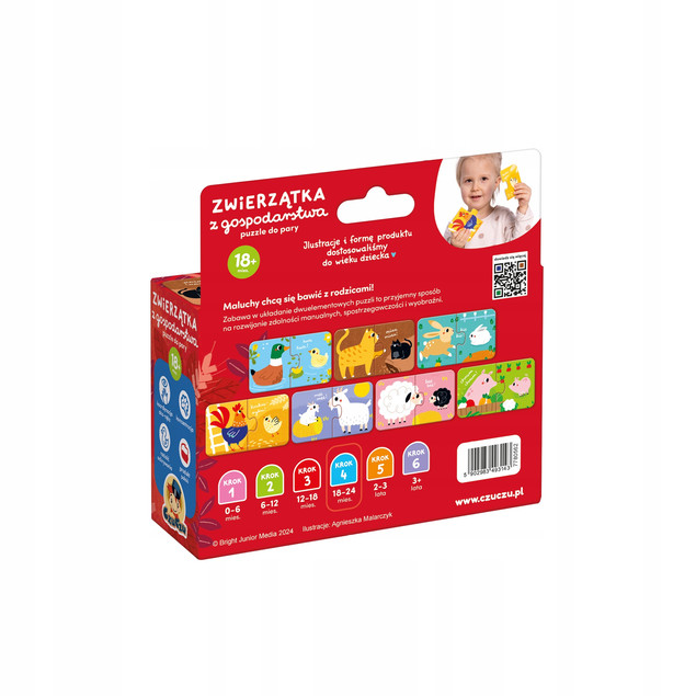 CzuCzu Puzzle do pary Zwierzątka z gospodarstwa 18 mies.+ 7x2 el.