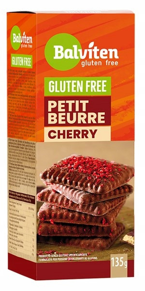 Herbatniki Petit Beurre Balviten z Polewą Kakaową i Wiśniami Liofilizowanymi Bez Glutenu