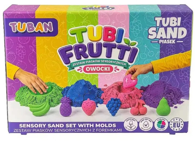 Piasek sensoryczny. Zestaw Tubi frutti