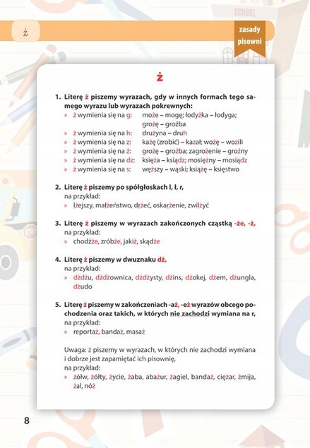 Dyktanda 2025 Klasa 4-6 Zasady Pisowni ó, u, ż, rz, h, ch Ortografia