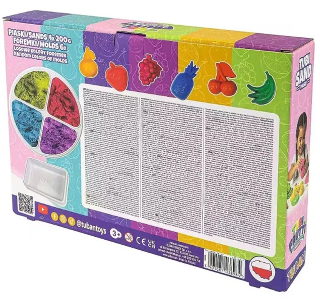 Piasek sensoryczny. Zestaw Tubi frutti