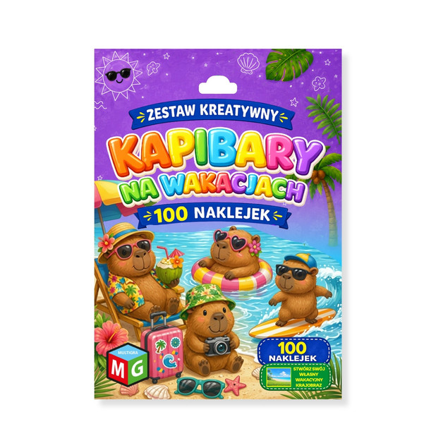 Zestaw kreatywny z naklejkami – Kapibary na wakacjach - Multigra