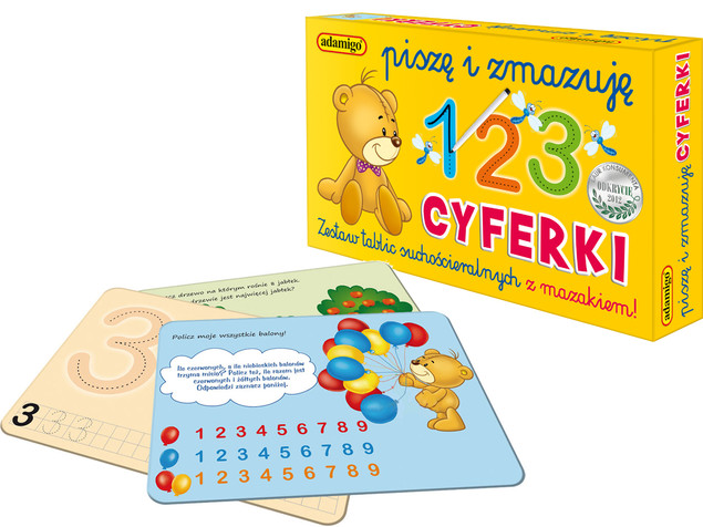 Piszę i Zmazuję Cyferki – Tablice Suchościeralne 5+ Adamigo