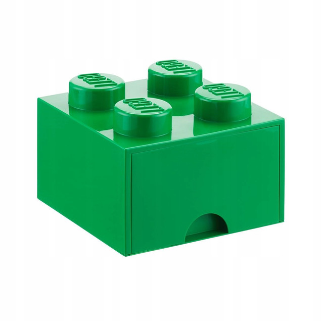 LEGO Pudełko Storage Box 4 z Szufladą Ciemnozielone