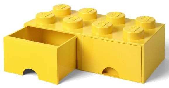 LEGO Brick Drawer 8 Pojemnik Klocek z Szufladami Żółty