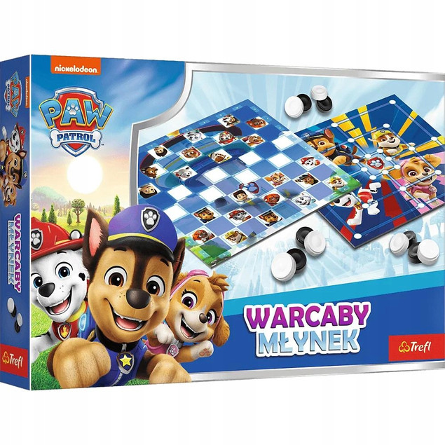Gra Planszowa Warcaby i młynek Psi Patrol Trefl 2w1 Gry Rodzinne Trefl