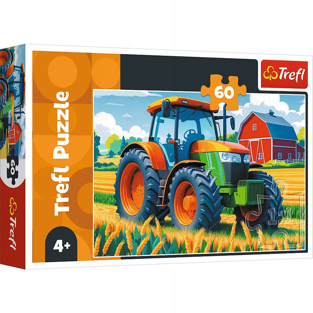 Puzzle Trefl 60 elementów pojazd rolnika dla dzieci 4 lata +