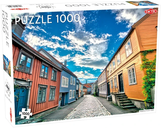 Puzzle Tactic 1000 elementów Trondheim Old Town - widok na rzekę