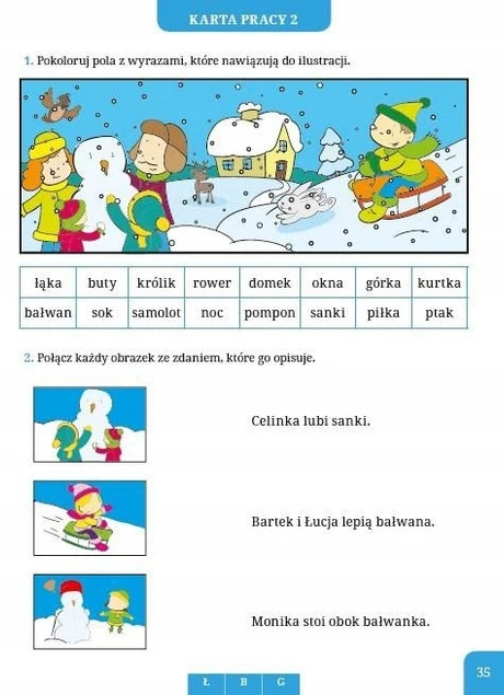 Przygoda z czytaniem karta pracy 3