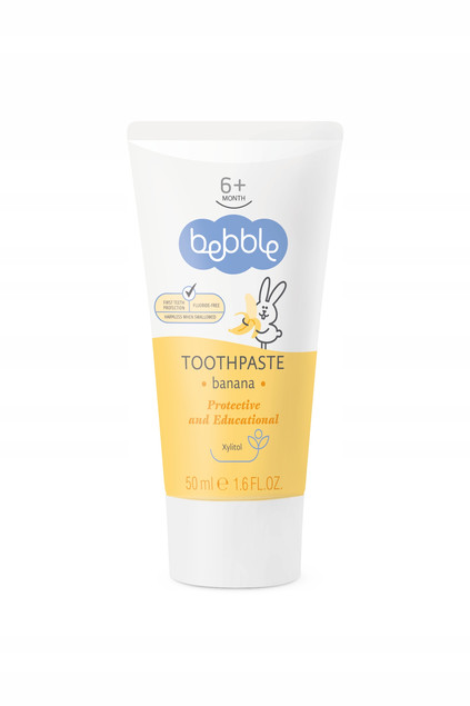 BEBBLE Pasta Do Zębów Dla Dzieci BANANOWA Bez Fluoru 6M+ 50ml