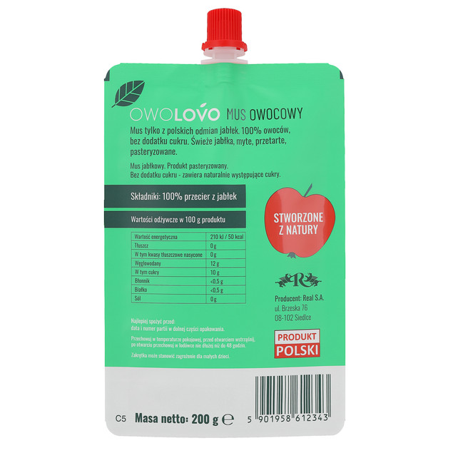 OWOLOVO Mix Musów TUBKA dla Dzieci Dorosłych 40x200g MEGA ZESTAW 10 Smaków