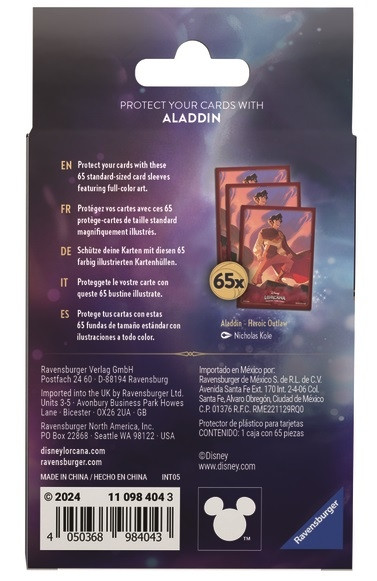 Disney Lorcana TCG Ravensburger koszulki na karty Aladyn