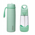 B.box Zestaw: Butelka ze Słomką 450ml + Termiczna 690ml Mint
