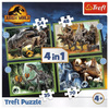 Puzzle 4w1 Układanka DINOZAURY Jurassic World Tyranozaur 4+ Trefl 34607