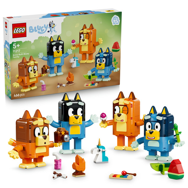 LEGO Bluey 11217 Bluey i jej Rodzina z Klocków – Zestaw Konstrukcyjny