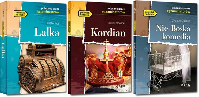 Pakiet LEKTUR Klasa 2 Liceum Obowiązkowych LALKA KORDIAN NIE-BOSKA KOMEDIA