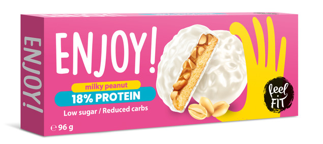 FEEL FIT Enjoy! Ciastka proteinowe w polewie mlecznej i orzeszkami ziemnymi