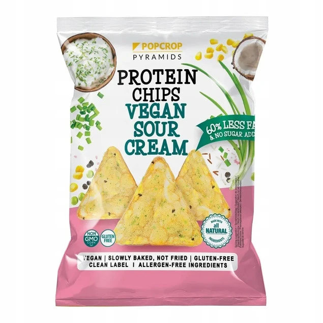 POPCROP piramidki chipsy proteinowe KWAŚNA ŚMIETANA ZE SZCZYPIORKIEM 60g_2