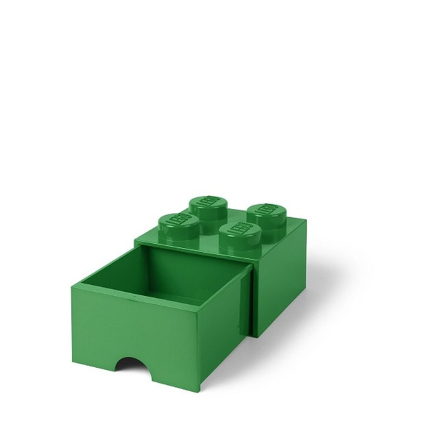 LEGO Pudełko Storage Box 4 z Szufladą Ciemnozielone