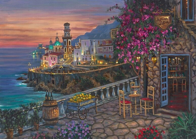 Puzzle Schmidt Spiele 1000 el. Podwieczorek w Atrani, krajobraz Włoch