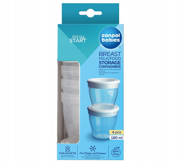Pojemniki na pokarm Canpol Babies 180 ml 4 szt