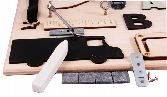 Tablica Drewniana Manipulacyjna Sensoryczna Montessori 17w1 3+ 3ToysM MT09