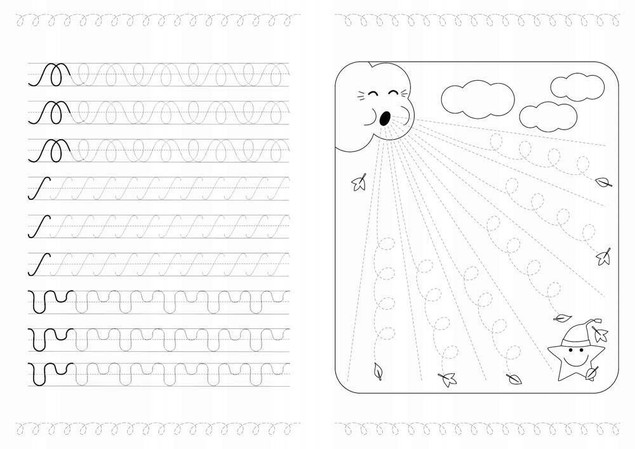 Ćwicz rękę Nauka kaligrafii. Wesołe szlaczki