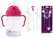 BIDON B.BOX 240 ml KUBEK Pojnik BUTELKA Dla Dzieci RÓŻOWY + 3x Słomka