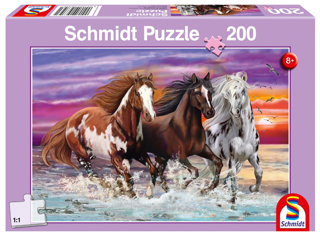 Schmidt Spiele Puzzle 200 Trzy Dzikie Konie G3