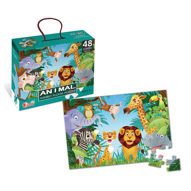 Askato Puzzle Jumbo Dżungla 48 elementów Duże Podłogowe dla Dzieci 3+