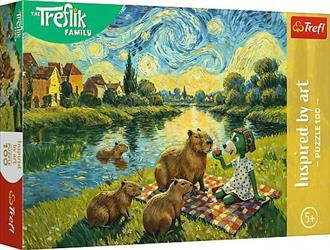 Puzzle 100 Karmiąc kapibary Inspired By Art Rodzina Treflików Trefl