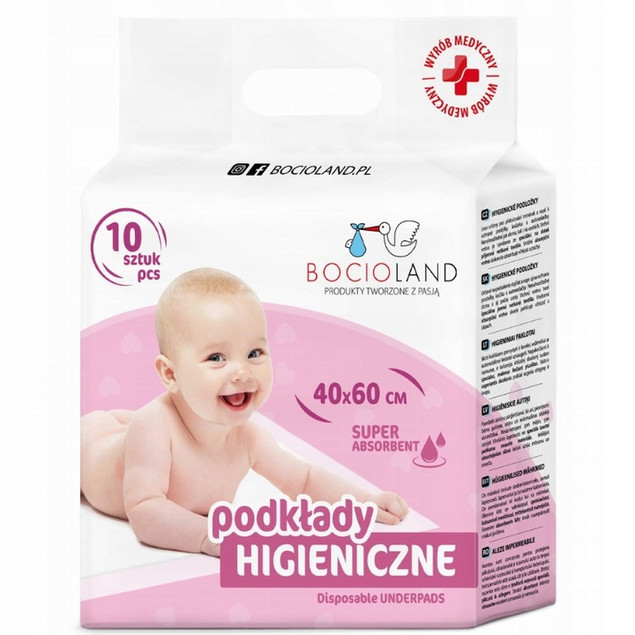 Podkłady Higieniczne 40x60 cm 10 sztuk Bocioland
