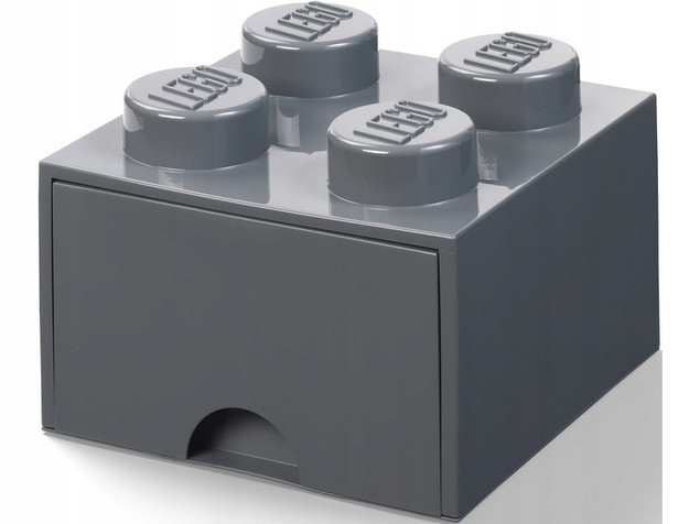 Pojemnik LEGO Brick 4 Szary z Szufladą na Klocki 40051740