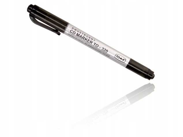 Marker Permanentny Z Tuszem Wodoodpornym Dwustronny Pisak Czarny TOMA