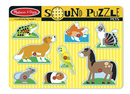 ZWIERZĘTA Drewniane Puzzle dźwiękowe MELISSA 10730