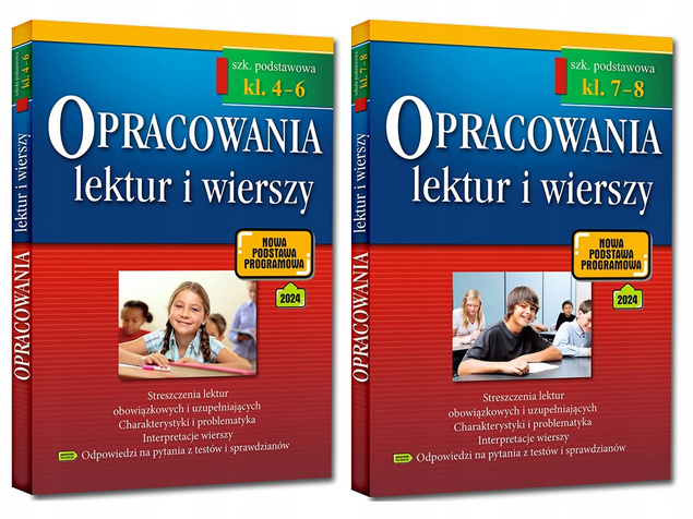 2w1 Opracowania LEKTUR I WIERSZY Szkoła Podstawowa Klasa 4-6 + Klasa 7-8